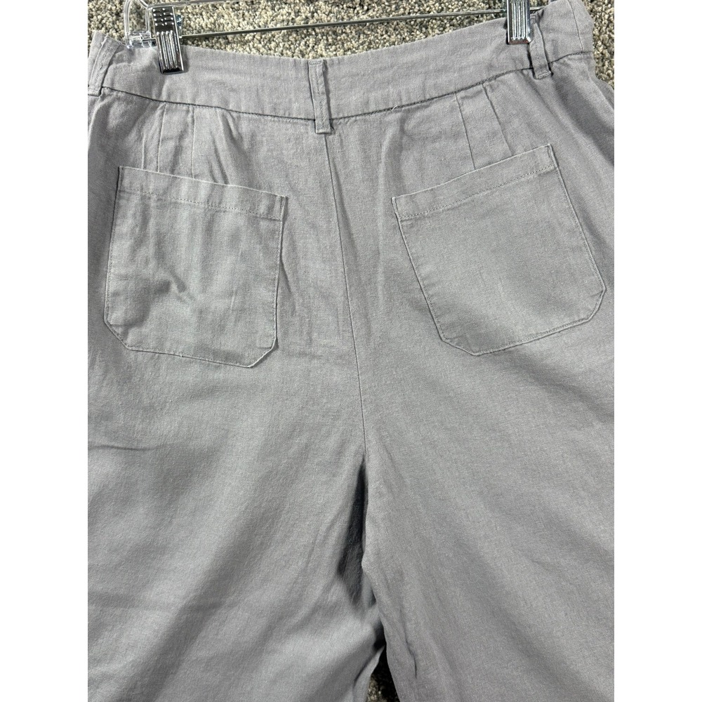 Rewash Brand Grey Linen Blend Wide Leg Pleated High Rise Trousers Pants 29 Waist - Picture 10 of 11